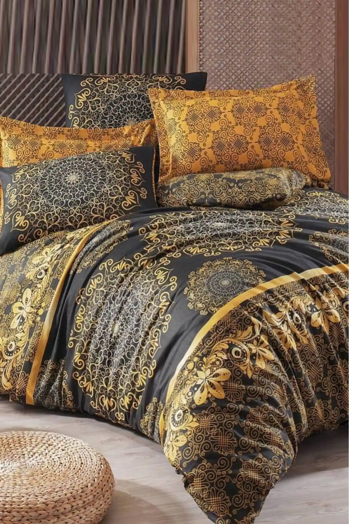 Lastikli Çarşaflı Nevresim Takımı Çift Kişilik Yataklar İçin Şık ve Dayanıklı Tasarım