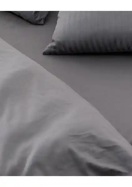 Madame Coco Adrien Çift Kişilik Çizgili Koyu Gri Nevresim Takımı Detayları ve Özellikleri