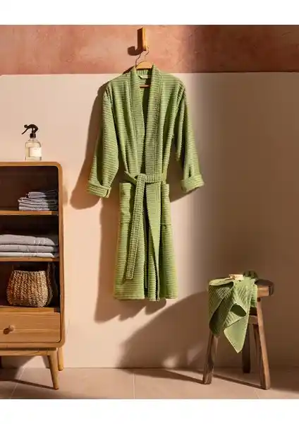 Madame Coco Carla Kimono Unisex Bornoz Seti Hafif ve Yüksek Emicilik Özelliğiyle Konfor Sunar