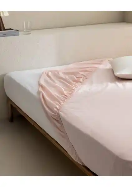 Madame Coco Manon Tek Kişilik Pamuk Ranforce Lastikli Çarşaf Açık Pudra Renkli