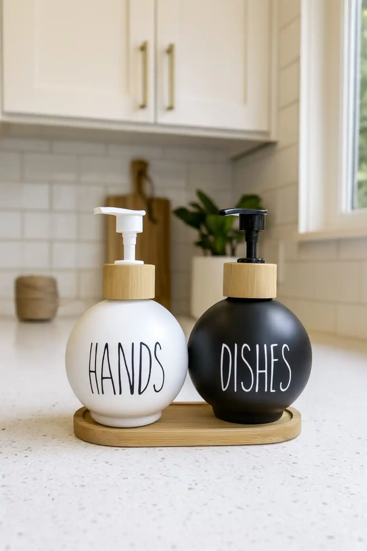 Makri Home 2'li Cam Sıvı Sabunluk Seti ve Bambu Stand ile Şıklık ve Fonksiyonellik