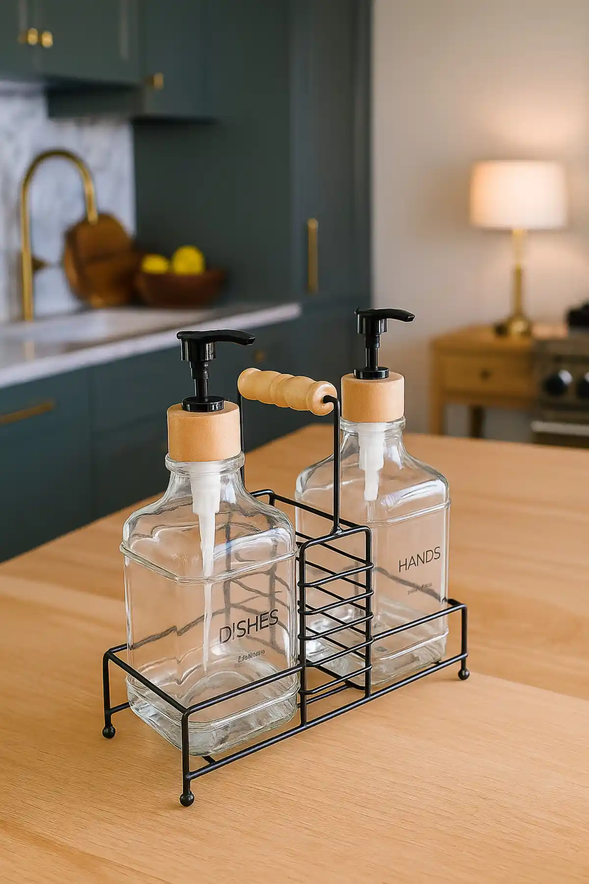 Makri Home Modern Cam Sabunluk ve Deterjanlık Seti Estetik ve Çok Amaçlı Kullanım İçin