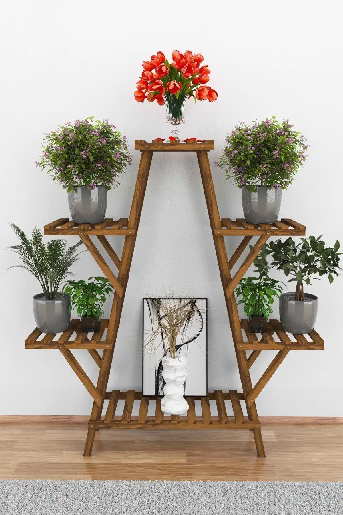 MarangozDede Ahşap Çiçeklik Standı: Doğal ve Şık Dekorasyon Parçası