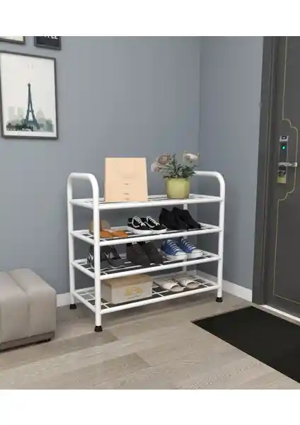 Metallica Concept Çağla 4 Katlı Ayakkabılık Modern ve Dayanıklı Depolama Çözümü