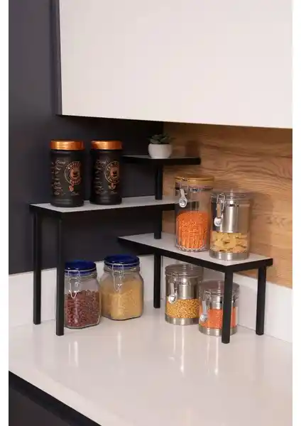 Milonsa Metal Ahşap Çok Amaçlı Köşe Rafı Modern ve Dayanıklı Depolama Çözümüdür