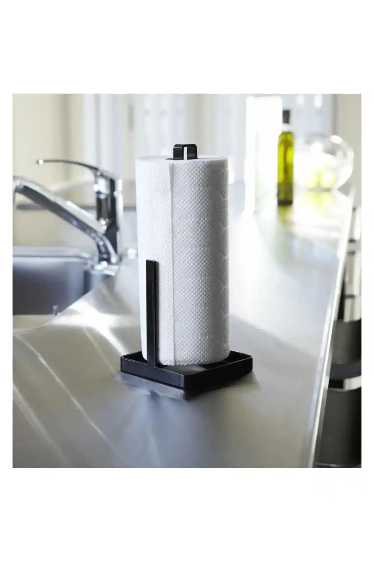 Mirayevim Siyah Metal Kağıt Havluluk Rulo Peçetelik Modern Mutfak ve Çalışma Alanları İçin