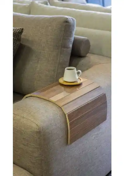 Mobitell 45X25 cm Ceviz Kaplamalı Modern ve Şık Oturma Alanı İçin Tasarlanmış Sehpa