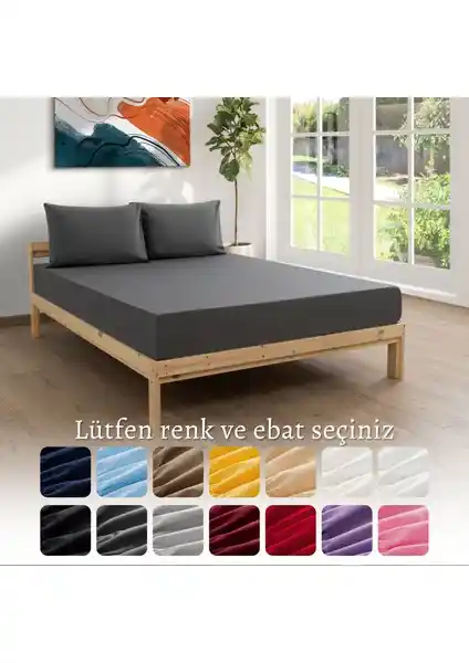 MODELHOME Pamuklu Nevresim Takımı Antrasit Renk Modern ve Dayanıklı Tasarım