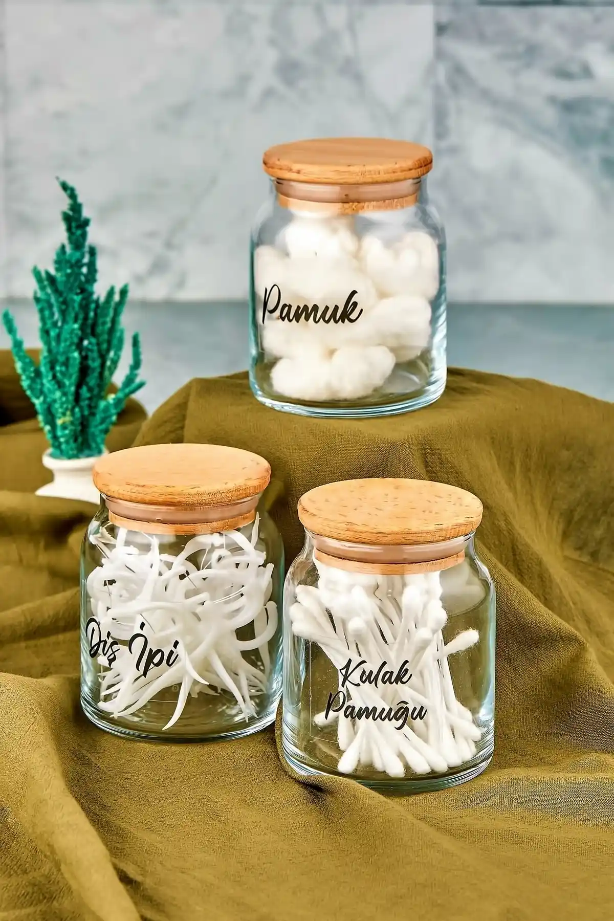 Modern ve Şeffaf Cam Organizer Seti ile Banyonuzda Düzen ve Şıklık Sağlayın