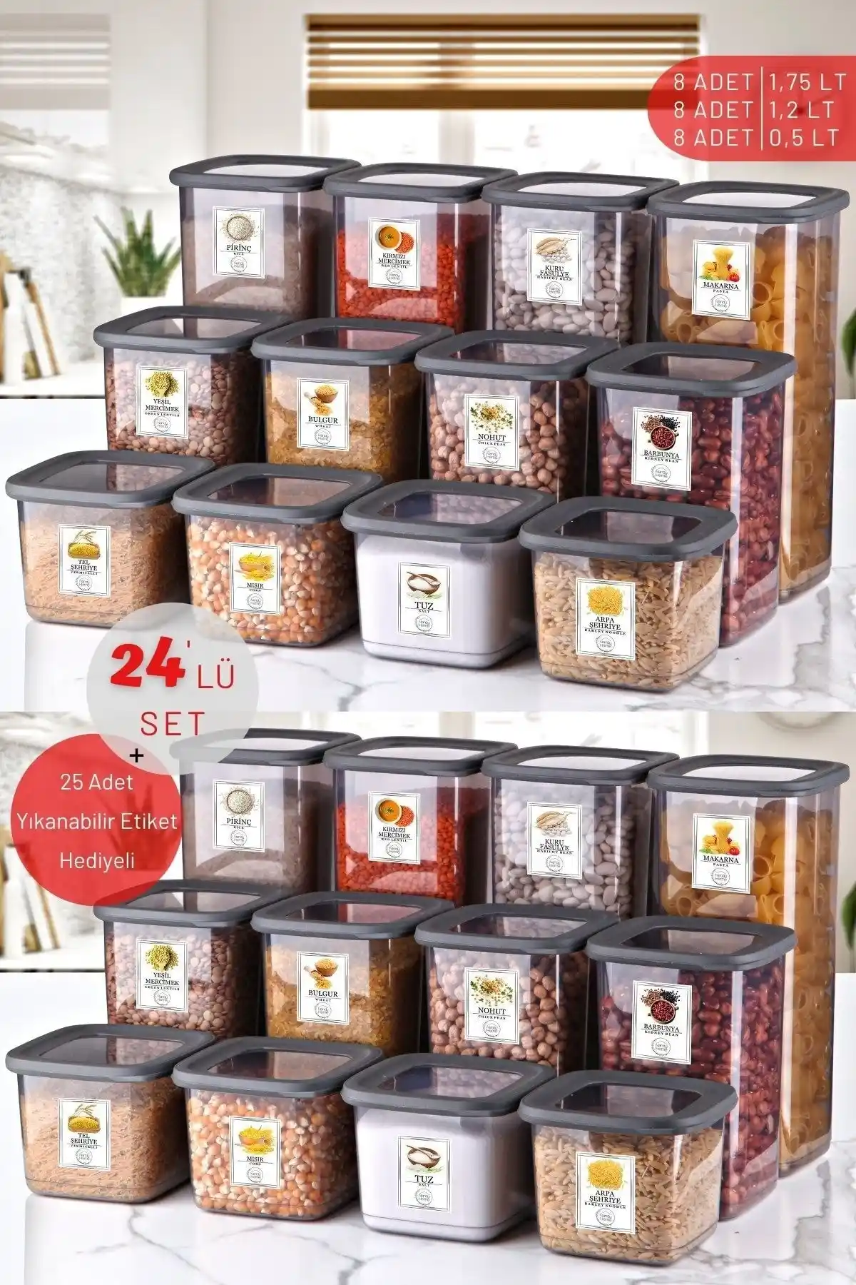 Nandy Home 24'lü Saklama Kabı Seti Dayanıklı ve Şeffaf Gıda Saklama Çözümleri