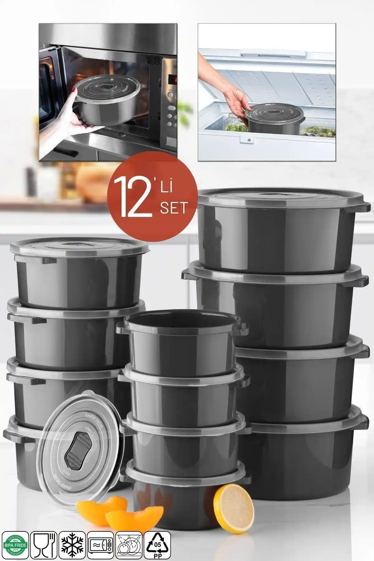 Nandy Home Mikrodalga ve Derin Dondurucu Kullanımına Uygun Saklama Kabı Seti