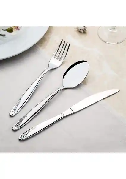 Nehir İmran Lizbon Sade 72 Parça Çatal ve Bıçak Takımı Geniş Aileler İçin Uygun