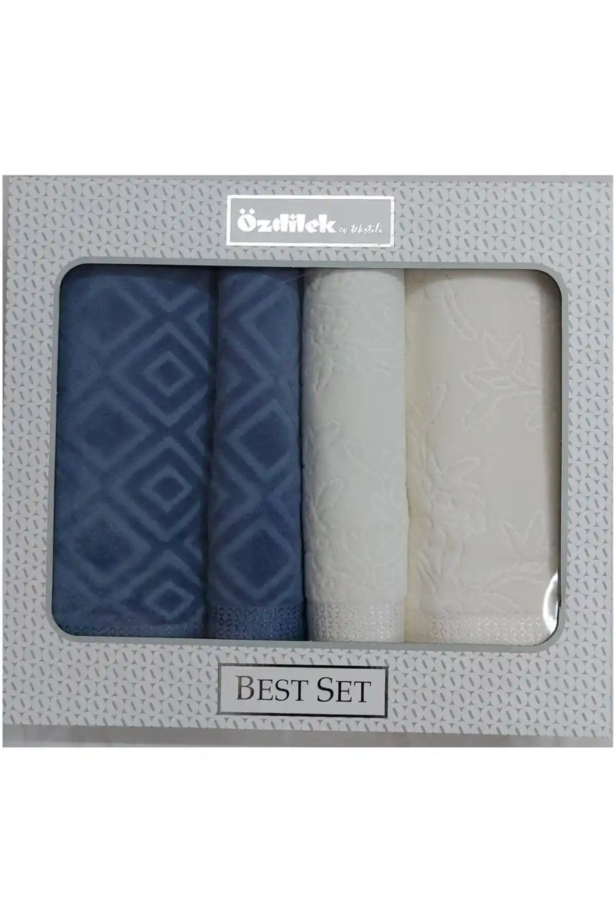 Özdilek Pastoral Havlu Seti: Şık ve Fonksiyonel 4 Parçalık Banyo Havlusu Seti