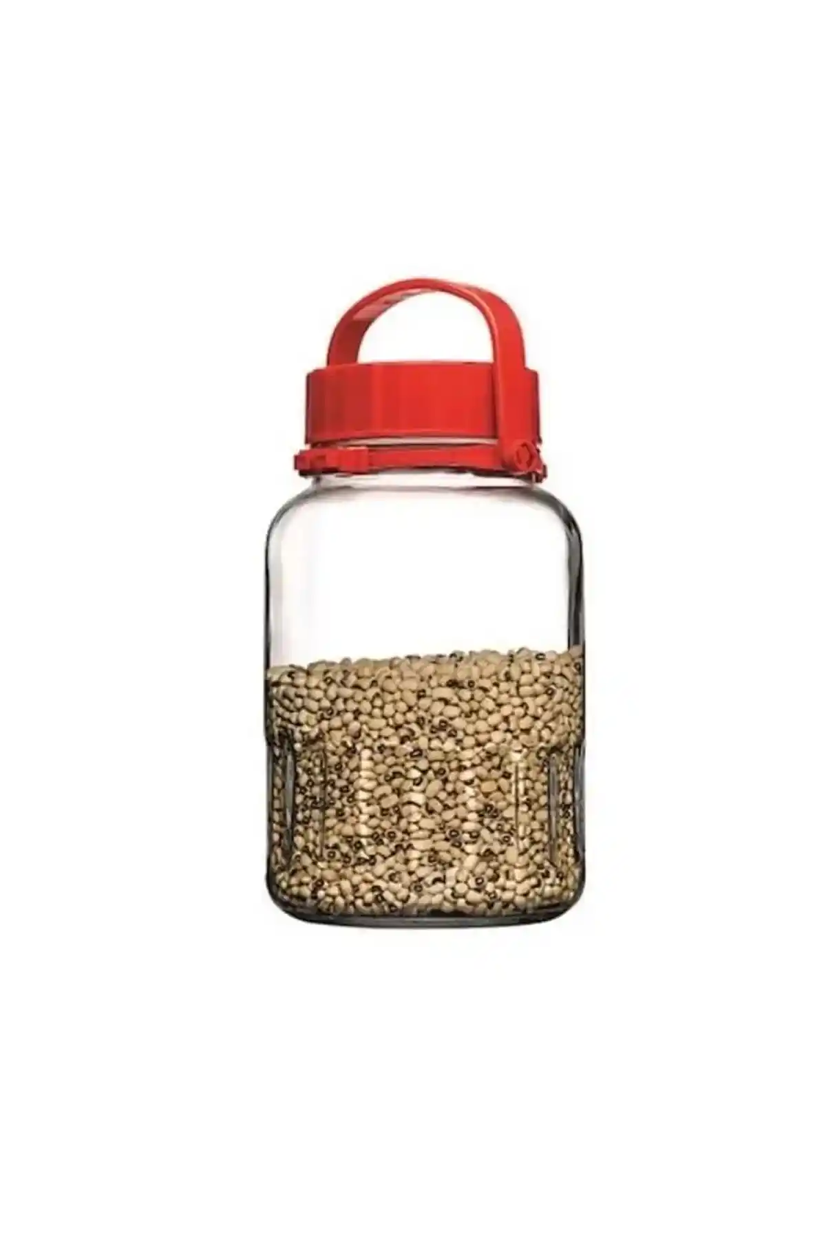 Paşabahçe 80009 Kırmızı Kapaklı Kavanoz 8 Lt Geniş Hacimli ve Şık Mutfak Saklama Çözümü