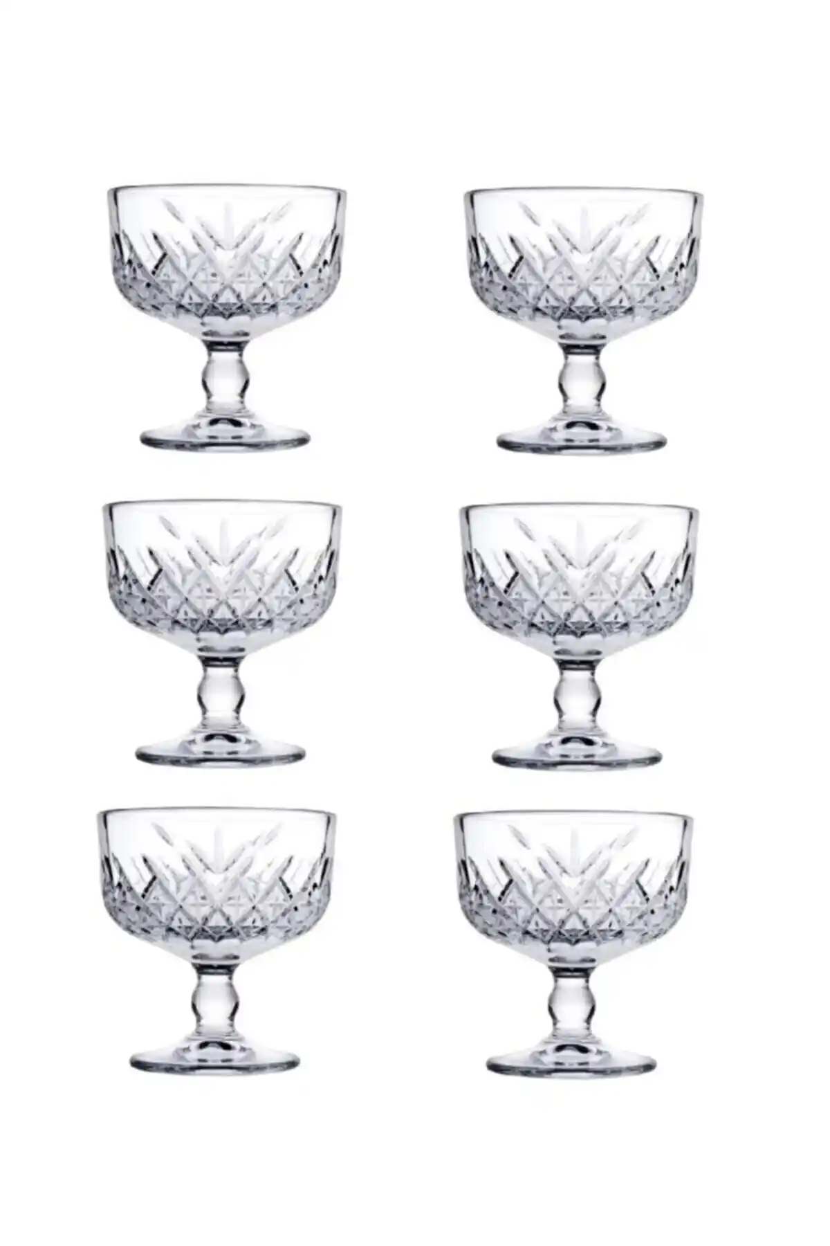 Paşabahçe Timeless Ayaklı Dondurmalık Seti: Şık ve Dayanıklı Cam Tatlı Sunumları İçin