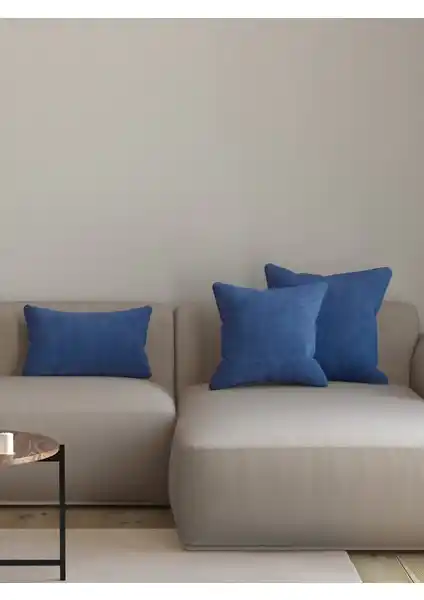 Pastel Kadife Dokulu Körfez Mavisi Kırlent Yastık Kılıfı Ev Dekorasyonunda Şıklık ve Dayanıklılık
