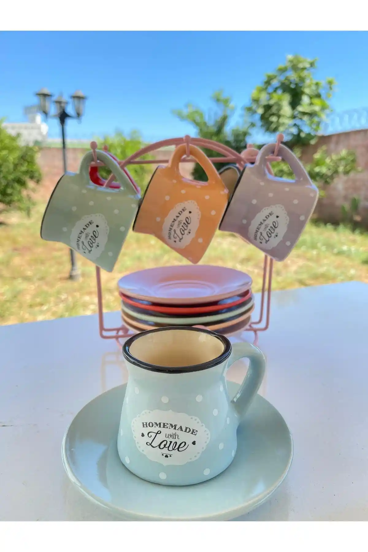 Perotti 81006 6'lı Standlı Türk Kahvesi Fincan Takımı Modern ve Dayanıklı Tasarım