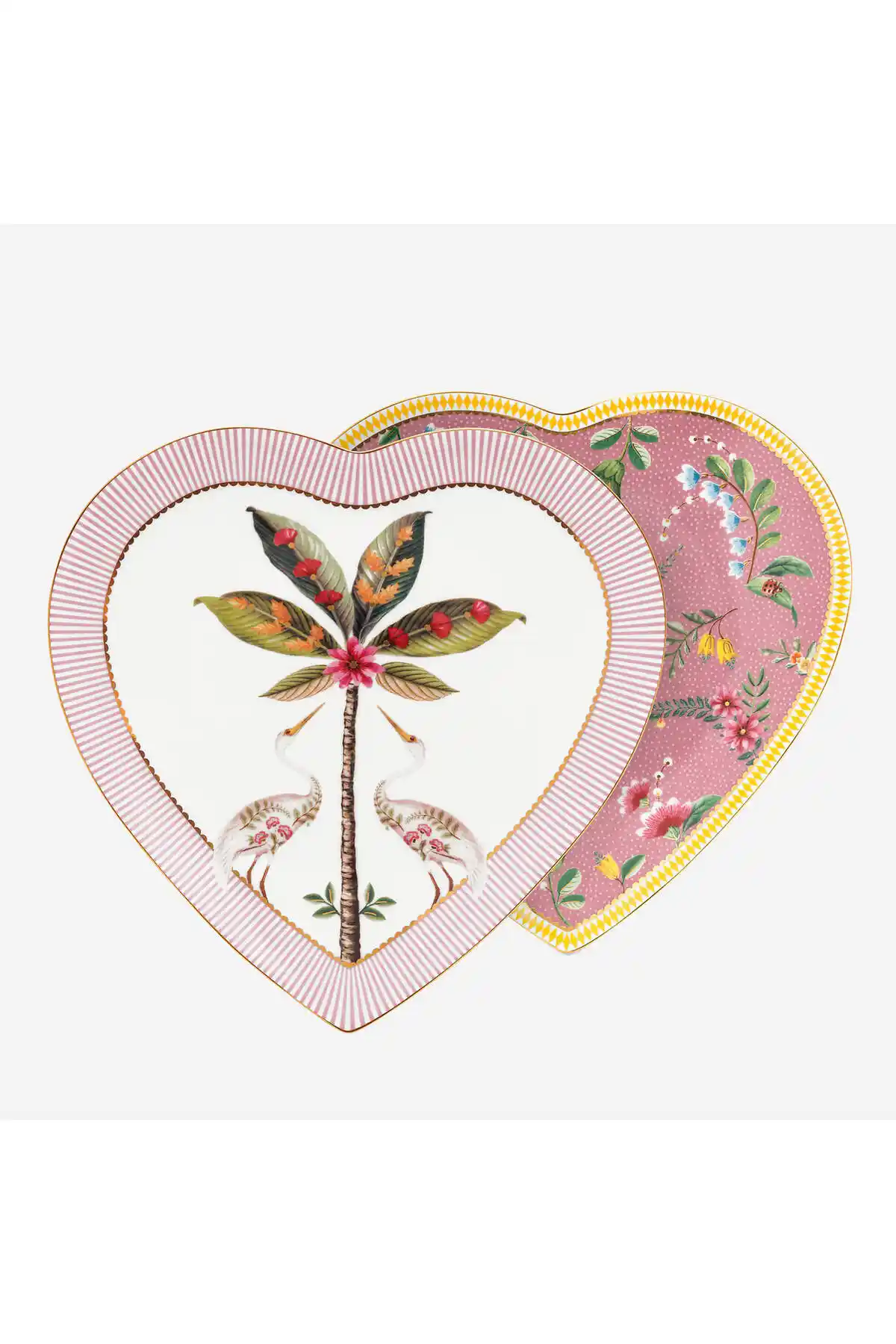 Pip Studio La Majorelle Pembe Porselen Kalpli Tabak Seti Şık ve Dayanıklı Sofra Dekorasyonu İçin