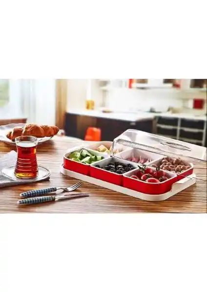 Plastart 6 Bölmeli Kahvaltı Seti: Şık ve Pratik Mutfak Organizasyonu Çözümü