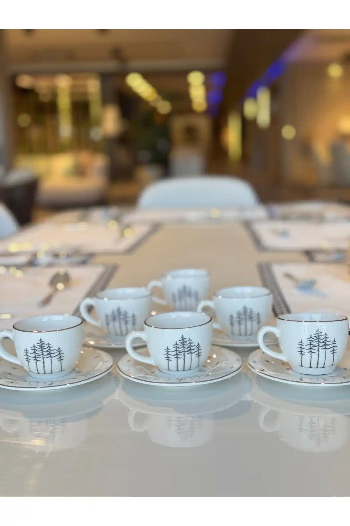 Porland Forest 6'lı Türk Kahve Fincan Takımı: Şık ve Dayanıklı Porselen Kahve Seti