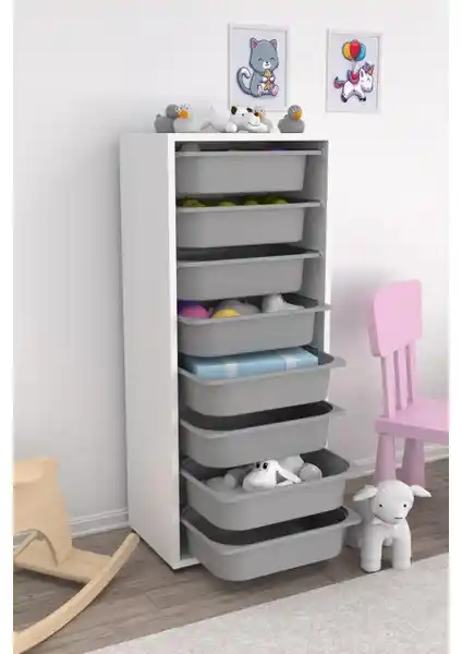 Pratico Cara 8 Sepetli Dolap: Çok Amaçlı ve Şık Depolama Çözümü