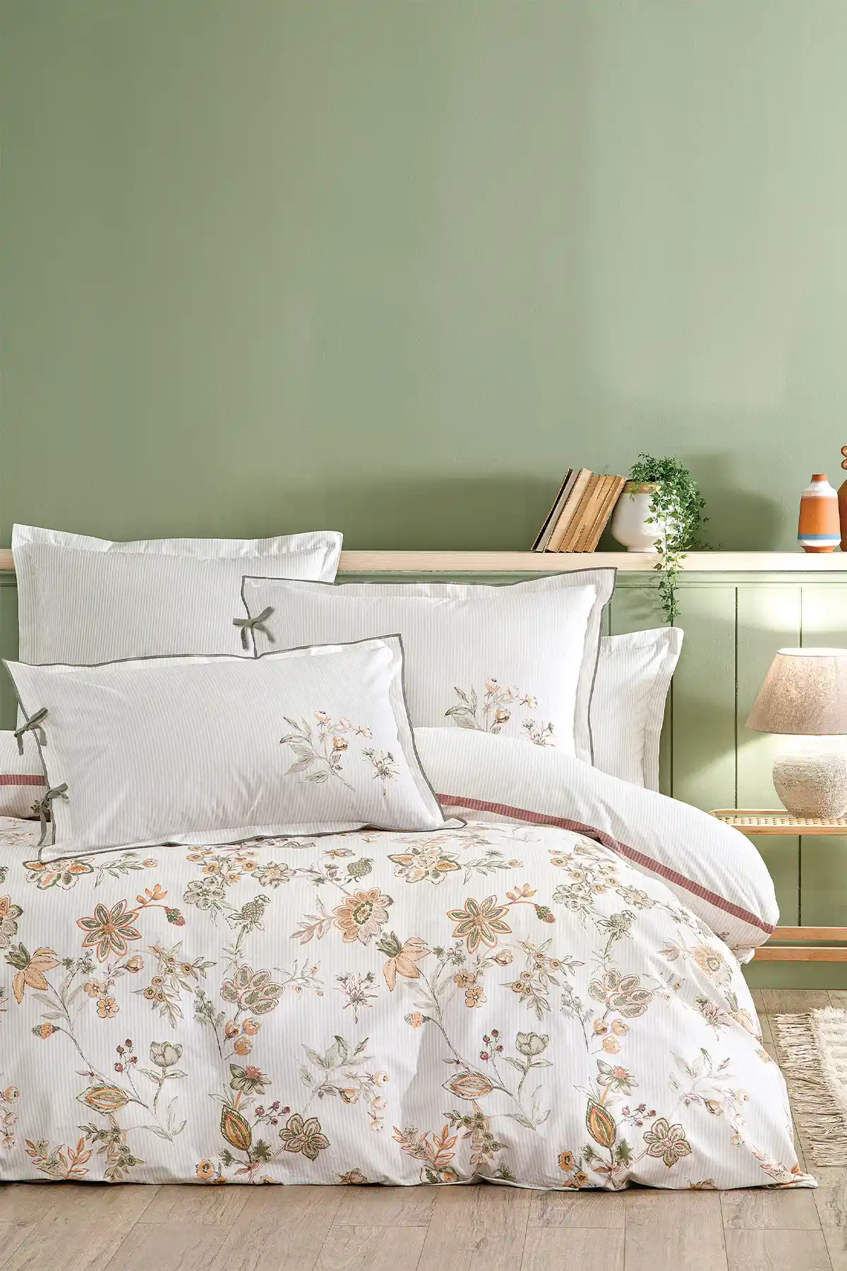 Puffy Imelda Nevresim Takımı Adaçayı Renkli %100 Pamuklu Yatak Seti