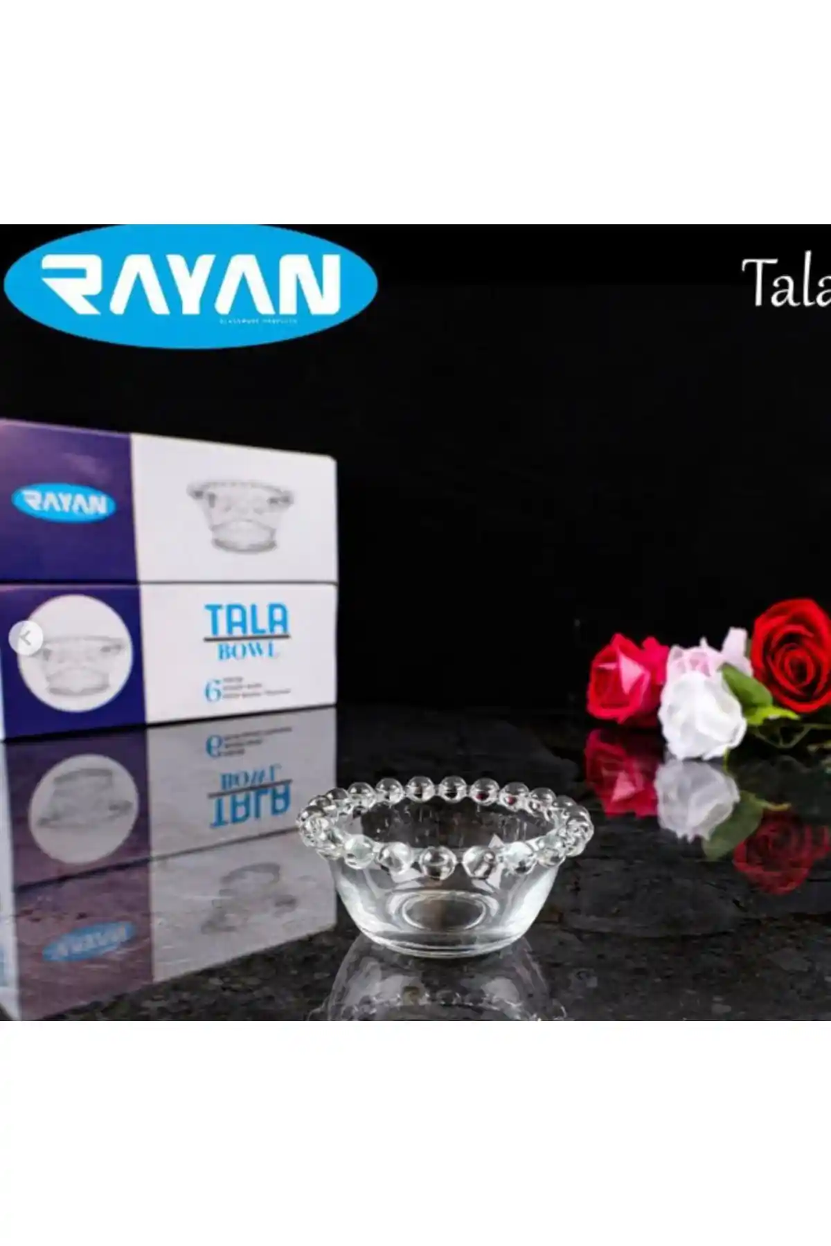 Rayan Tala Bowl Cam Reçellik 6'lı Boncuklu Set: Şeffaf ve Dayanıklı Mutfak Saklama Çözümü