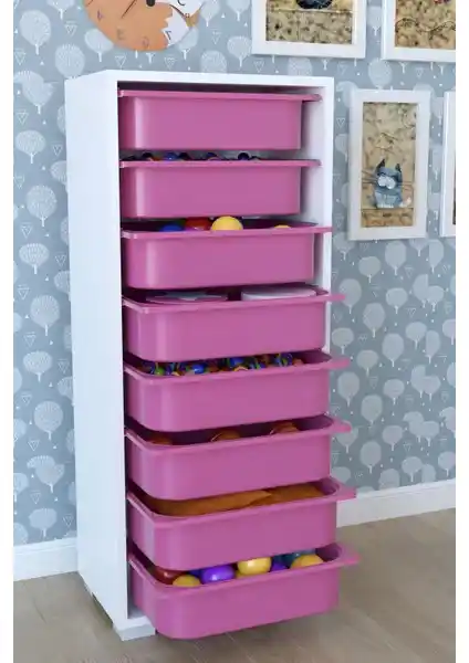 Remaks Çok Amaçlı 8 Sepetli Oyuncak Dolabı Çocuk ve Yaşam Alanları İçin Uygun