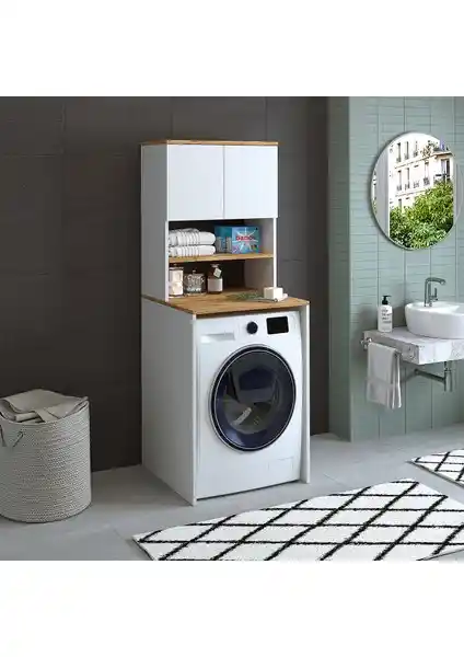 Roomart CD9 Çamaşır Makinesi Dolabı Modern ve Sağlıklı Banyo Mobilyası