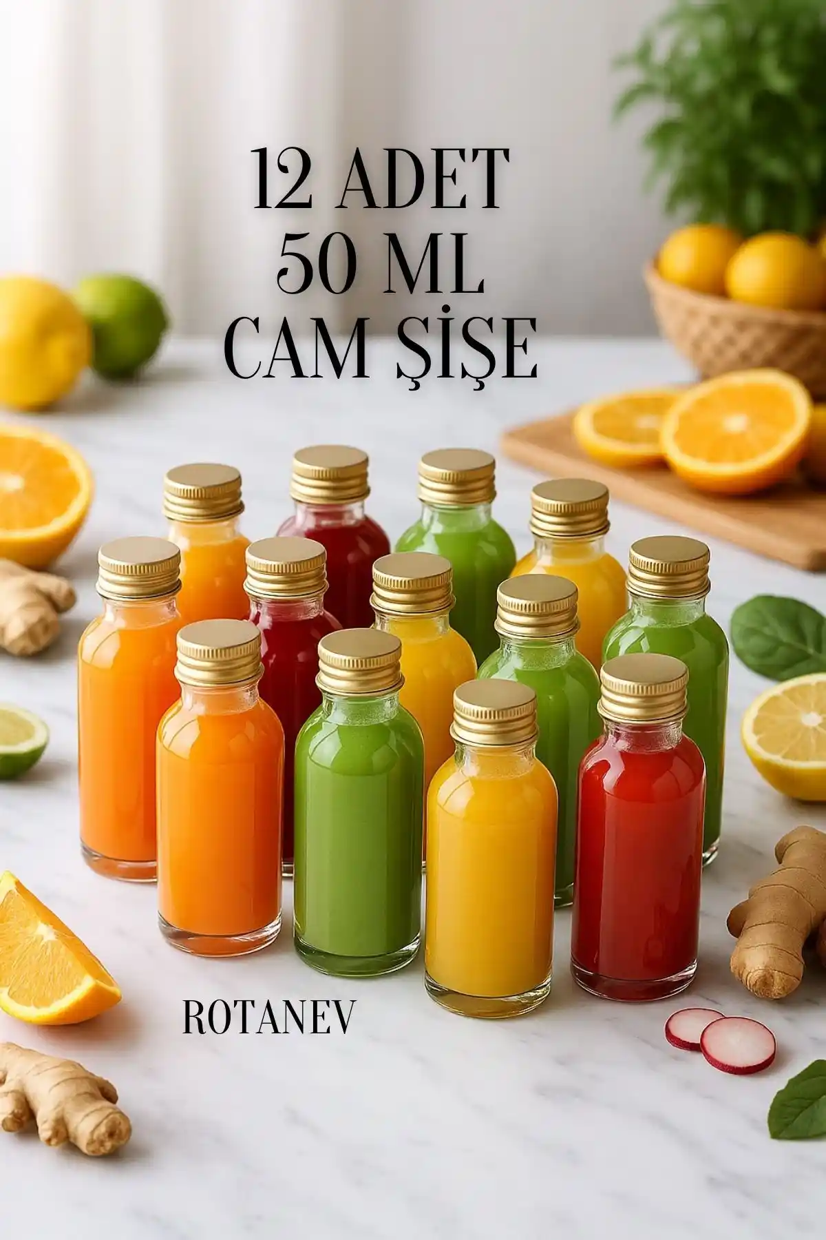 Rotanev 12 Adet Şeffaf Cam Shot Şişesi Estetik ve Çok Yönlü Kullanım İmkanı Sunar