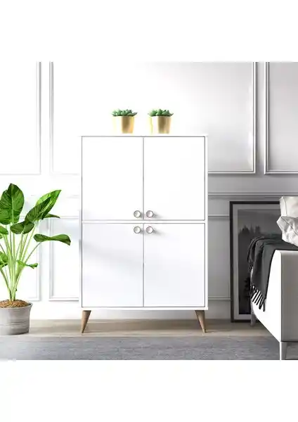 Ruum Store Vega Geniş Dört Kapaklı Dolap: Modern ve Şık Depolama Çözümü