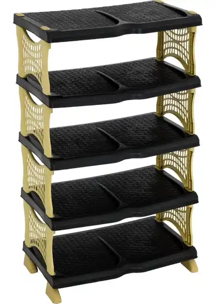 Sağlam Plastik Rattan Ayakkabılık Siyah: Dayanıklı ve Estetik Pratik Depolama Çözümü