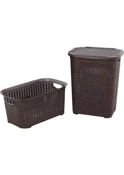 Sağlam Plastik Rattan Görünümlü Kirli Çamaşır Sepeti: Dayanıklı ve Estetik Tasarım