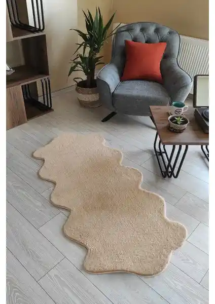 Sarar Vizon Peluş Post Çift Kafa Yıkanabilir Kaymaz Taban Halı ve Yolluk
