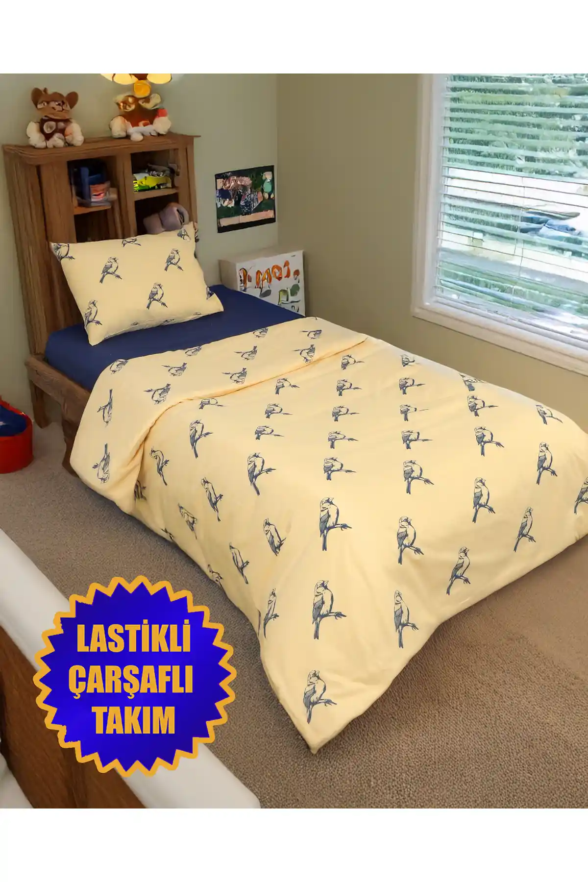 Sares Home Sarı Lacivert Kanaryam Tek Kişilik Lastikli Nevresim Takımı Özellikleri ve Kullanım Avantajları