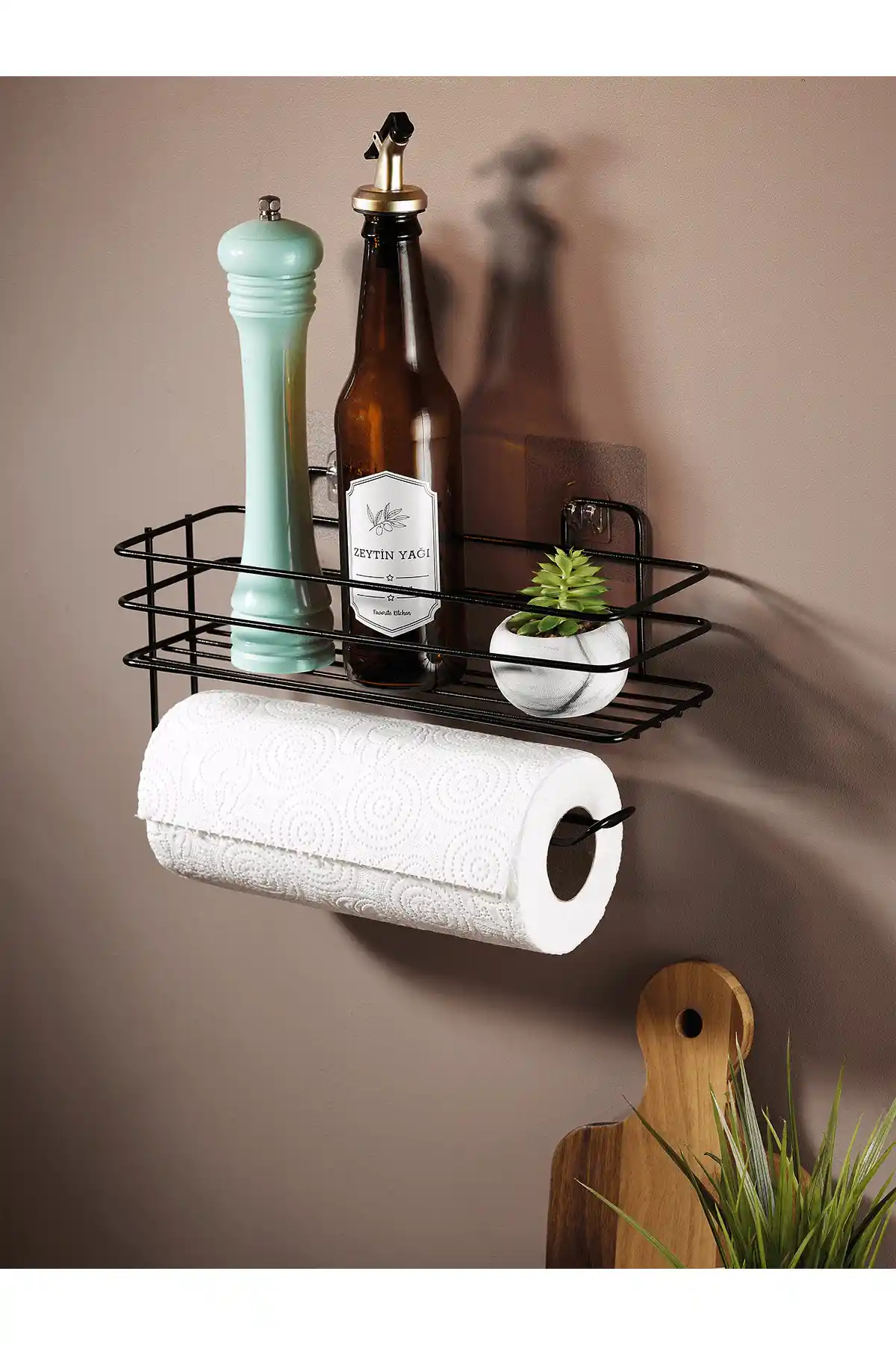 Sas Haus Siyah Yapışkanlı Raflı Kağıt Rulo Havluluk ve Peçetelik Modern ve Dayanıklı Tasarım