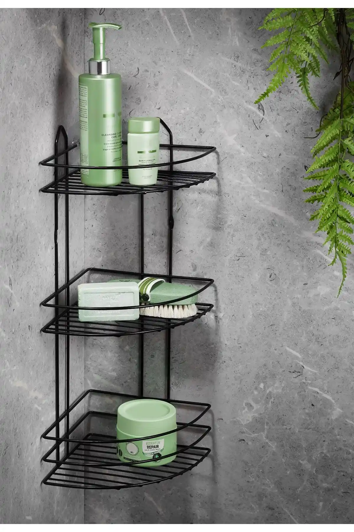 SasHaus 3 Katlı Siyah Banyo Köşeliği Modern ve Dayanıklı Tasarımıyla Mükemmel Depolama Çözümü