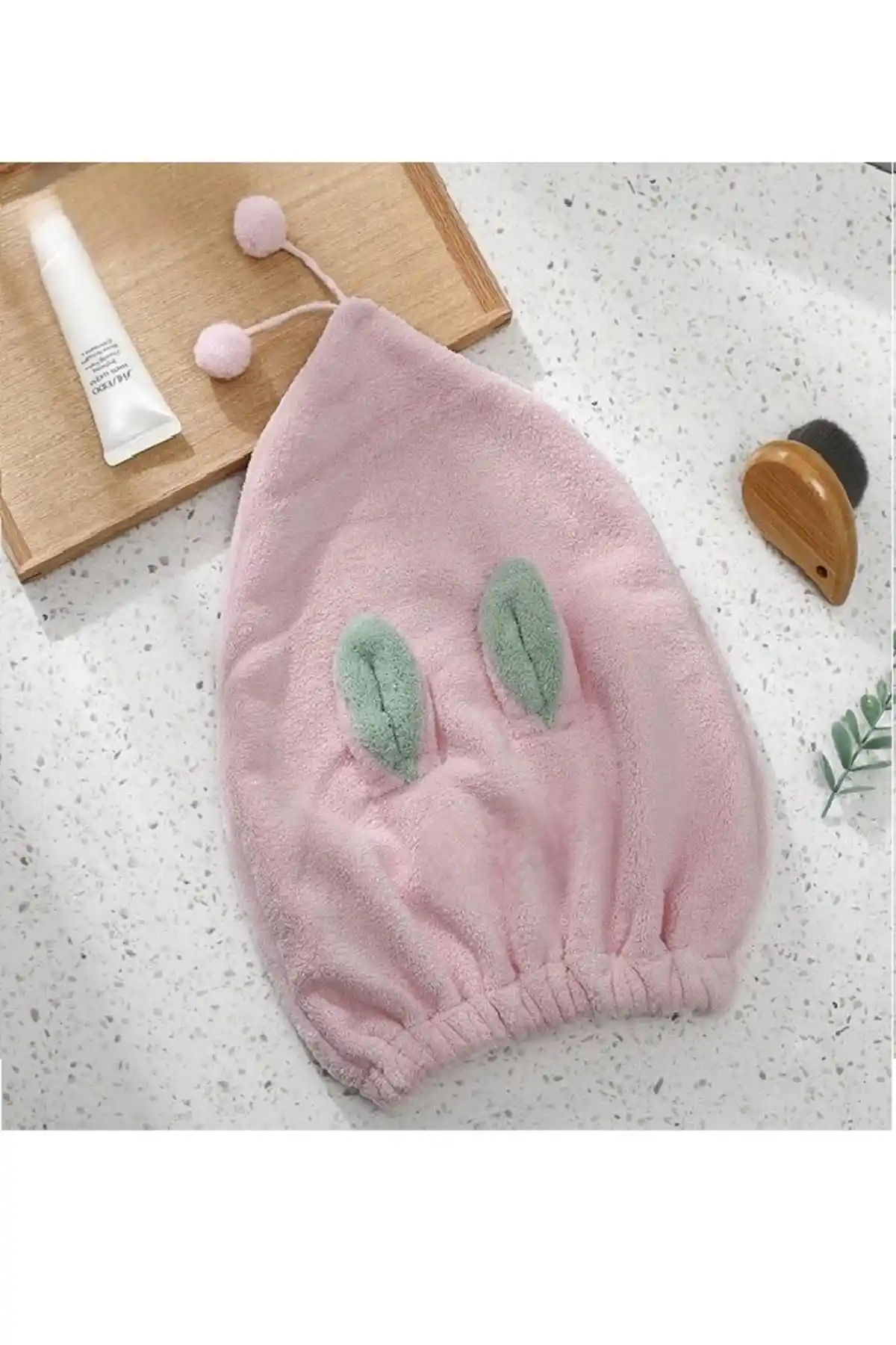 SB SizinBazar Pembe Tavşan Saç Bonesi: Renkli ve Konforlu Banyo Aksesuarı