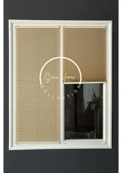 Serin Home Collection Koyu Krem Katlanabilir Plise Perde: Modern ve Dayanıklı Tasarım