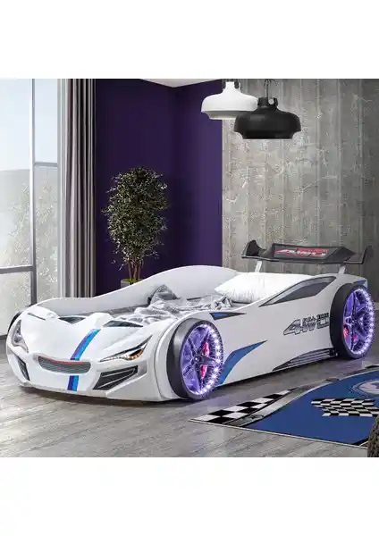 Setay Merso Rüzgarlıklı Full Ledli Arabalı Yatak: Çocuk Odaları İçin Modern ve Fonksiyonel Tasarım
