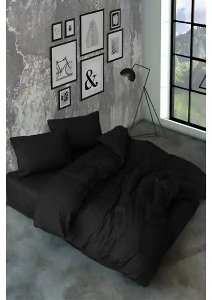 Snr Home Collection Akfil Pamuklu Siyah Çift Kişilik Nevresim Takımı: Modern ve Sağlıklı Uyku İçin Tercih