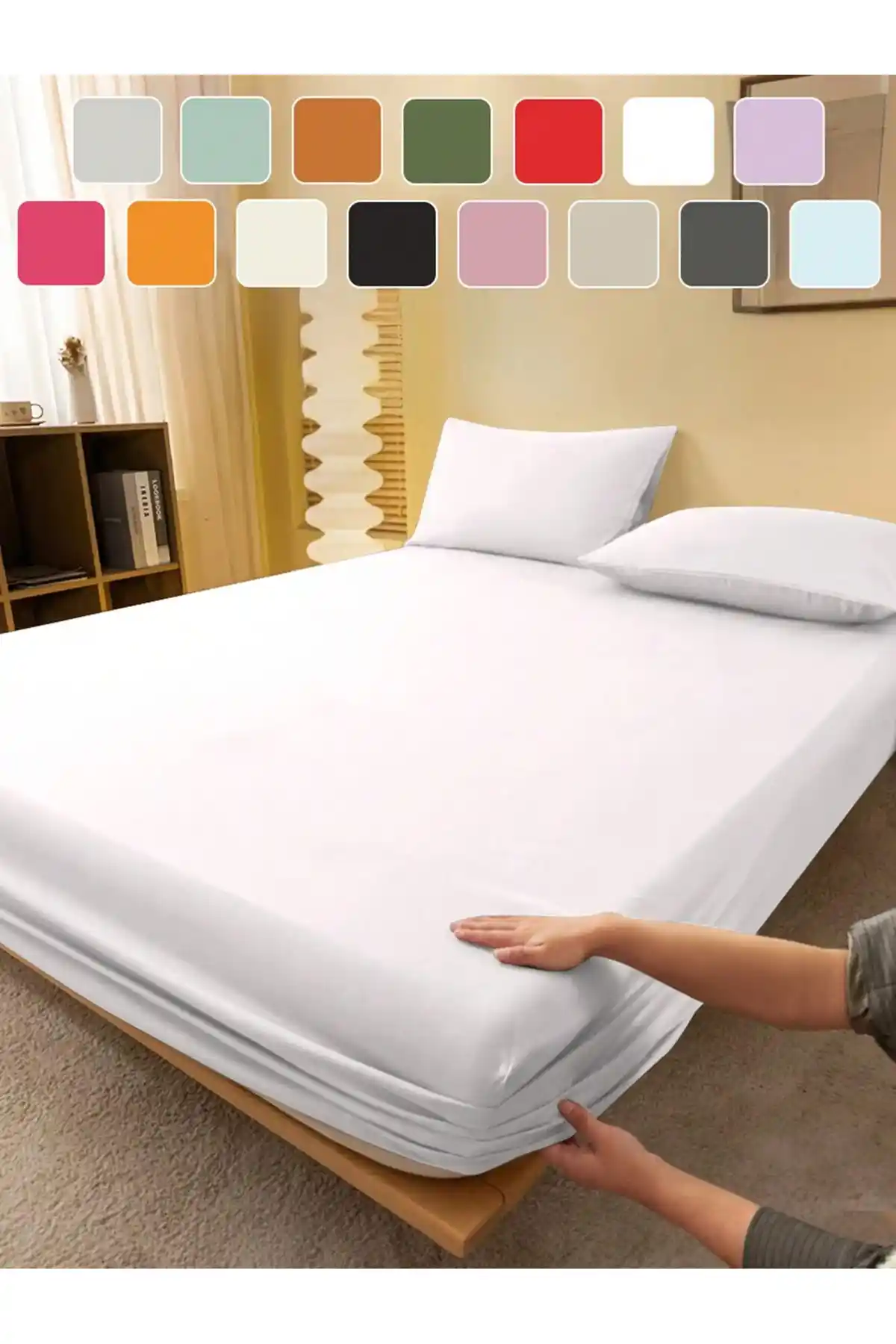 Soft Colours Beyaz Çift Kişilik Lastikli Çarşaf: Yüksek Kalite ve Şık Tasarım