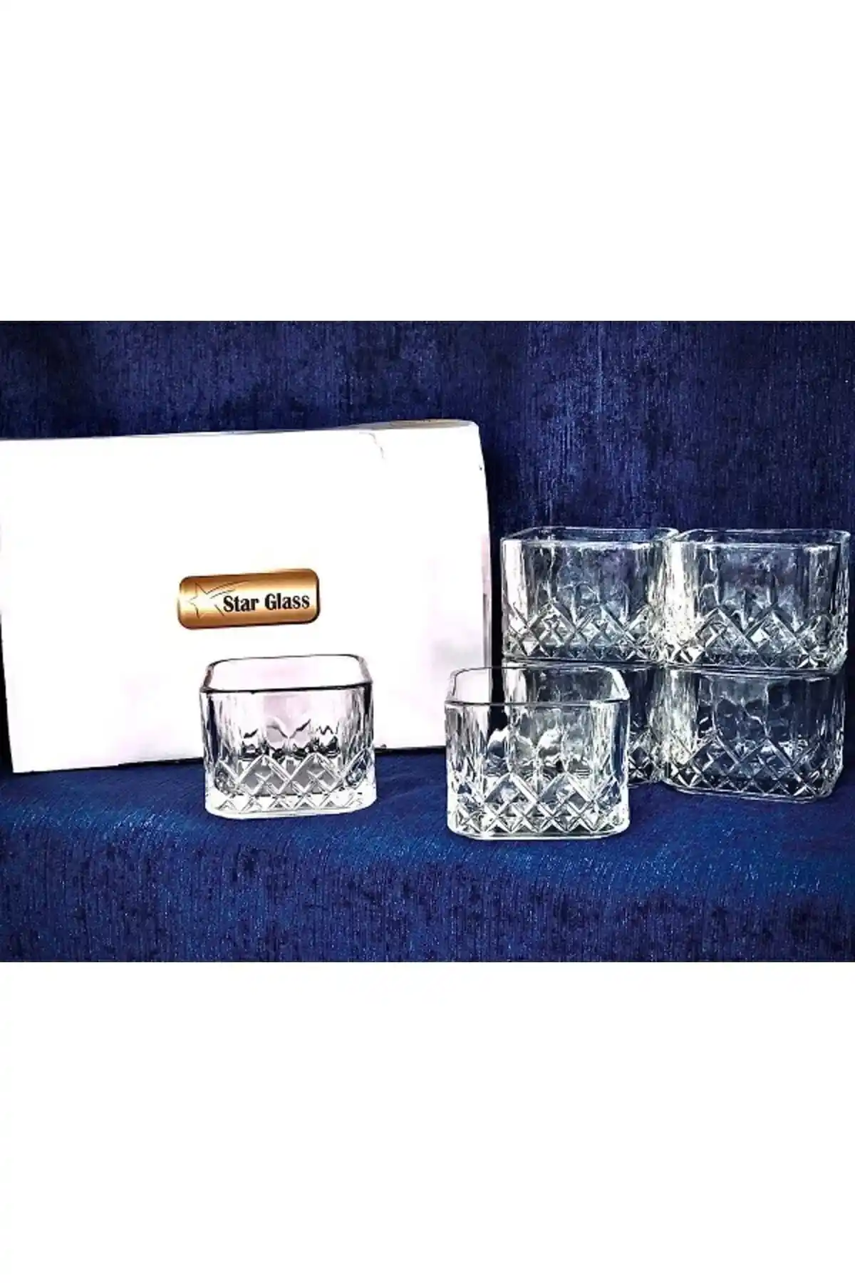 Star Glass Almarandi 6'lı Kare Cam Dondurma ve Çerez Kase Seti Estetik ve Fonksiyonel Tasarım