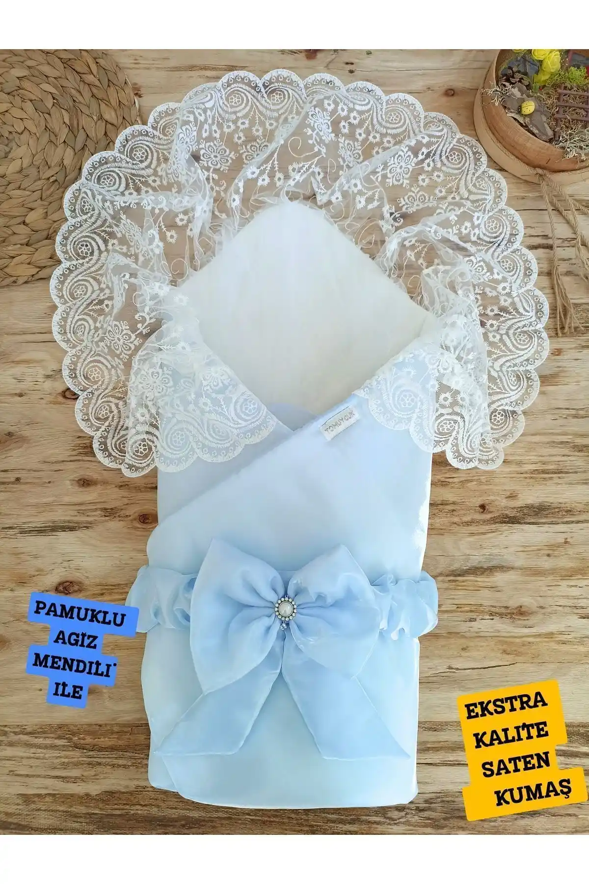 Tomuycuk %100 Pamuklu Mavi Uyku Kundakları Bebekler İçin Güvenli ve Konforlu Uyku Çözümü