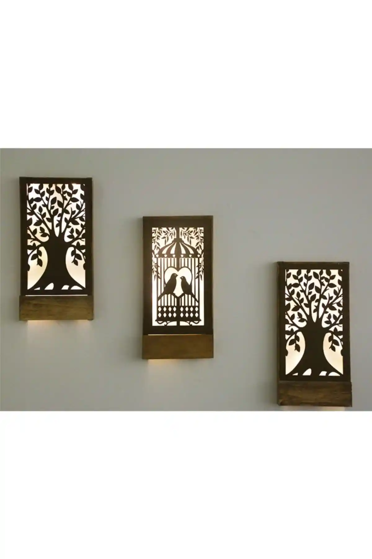 Tooall Kuş Kafesi Peri Ledli Işıklı Dekoratif Duvar Süsü ile Doğal ve Şık Mekanlar Yaratın