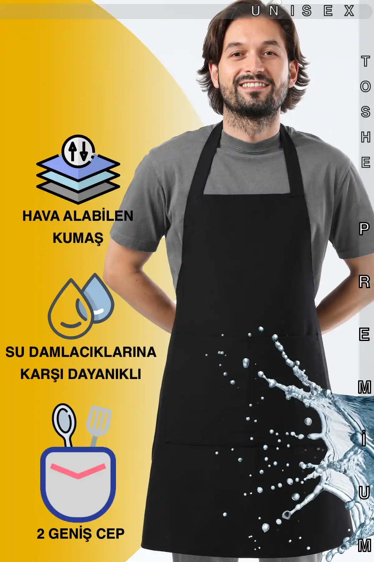 TOSHE Mutfak Önlüğü Şıklık ve Dayanıklılığı Bir Arada Sunan Çok Amaçlı Tasarım