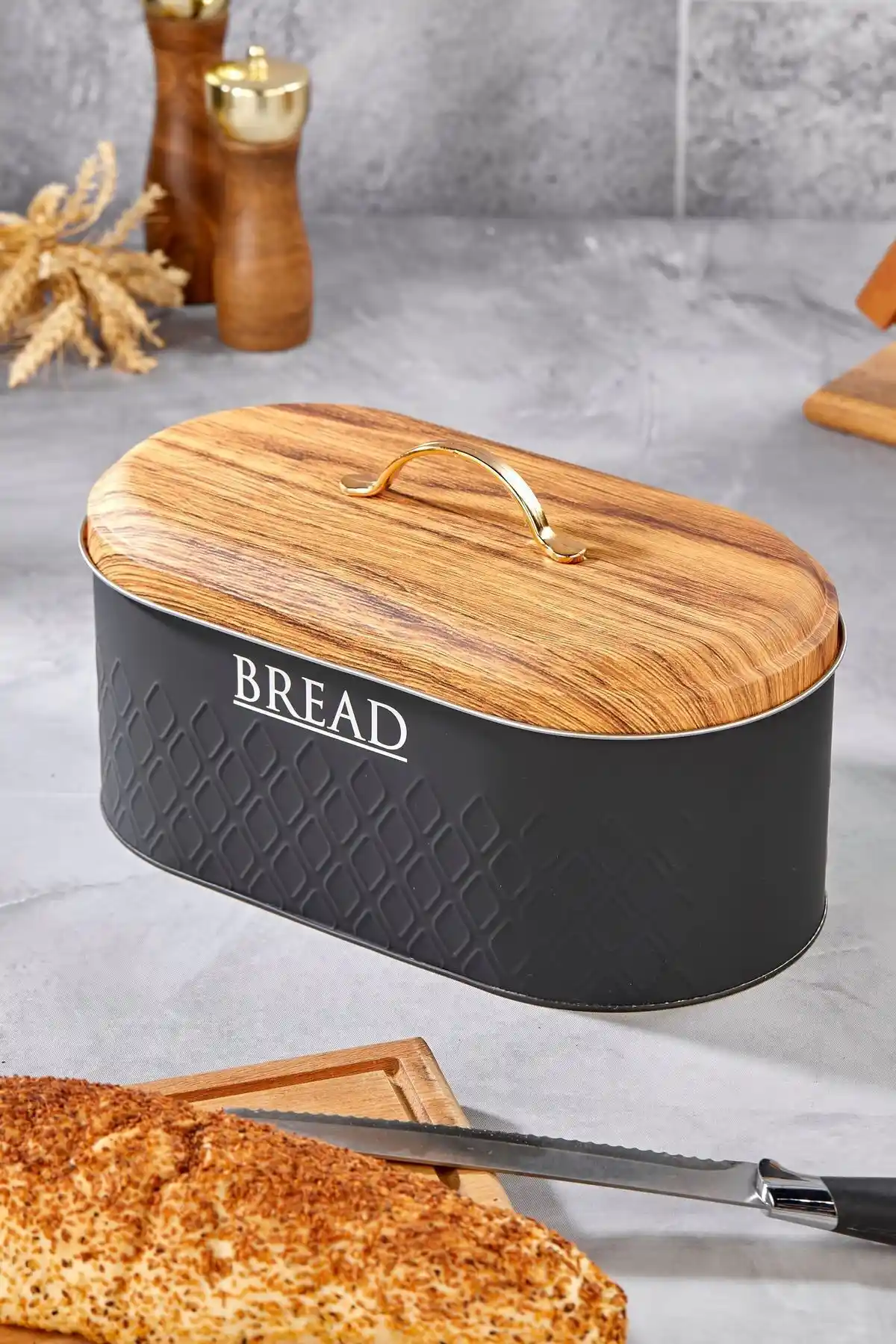 UCR HOME Yeni Desen Detaylı Premium Metal Ekmeklik Modern ve Dayanıklı Tasarım