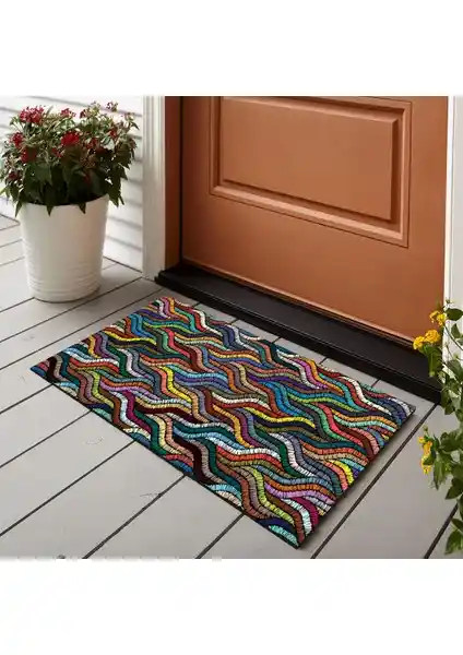 Vagonik Dijital Baskılı Çok Amaçlı Kapı Paspası Modern ve Dayanıklı Tasarımıyla Dekorasyonunuza Şıklık Katar