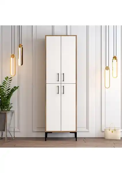 Variant Mobilya Berlin A Ayakkabılık Ceviz Beyaz Modern ve Fonksiyonel Tasarım