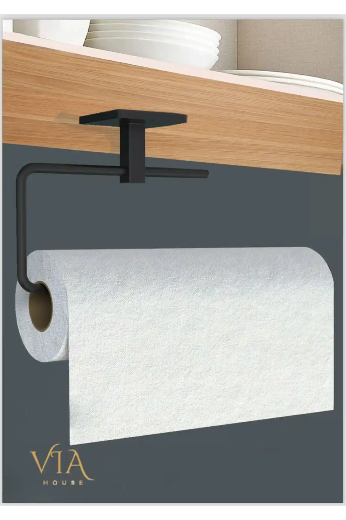 VİE HOUSE Siyah Yapışkanlı Kağıt Havluluk: Modern ve Pratik Tasarım Çözümü